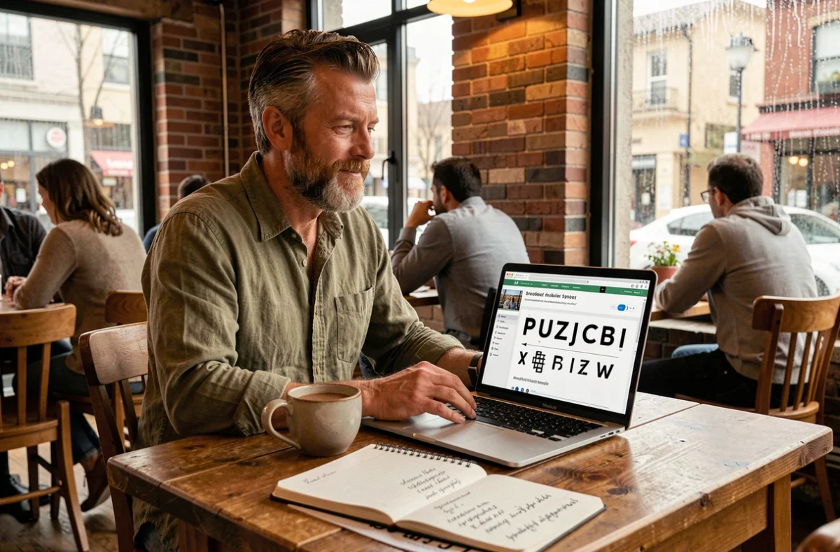 Designer typographe identifiant une police vectorisée sur un ordinateur portable dans un café